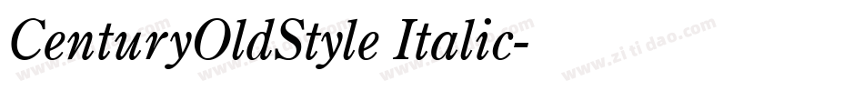 CenturyOldStyle Italic字体转换